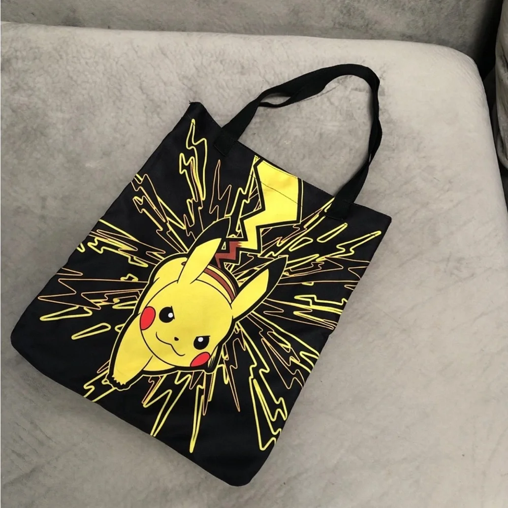 Pikachu Lightning Graphic Tote Bag - Black/Yellow